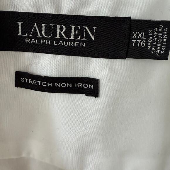 Lauren Ralph Lauren Strztch Non iron BLACK LABEL Crisp white logo shirt size XXL - Picture 2 of 9